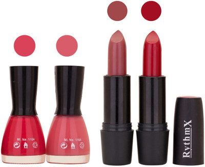 

Rythmx FB NAIL POLISHES BLACK LIPSTICKS IMPORTANT COMBO 59(Set of 4)
