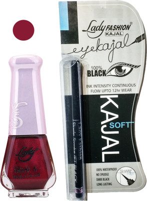 

Lady Fashion Nail Polish and Kajal Combo 2010201629(Set of 2)