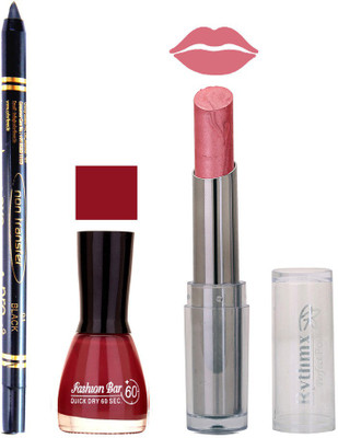 

Rythmx Lipstick , Nail Polish And Stay On Black Kajal Makeup Combo 1009(Set of 3)