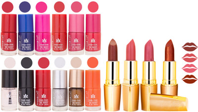 

Aroma Care Lot of 12-piece Surprise Nail Polish Set and Rythm Lipsticks Combo 55(Set of 16)