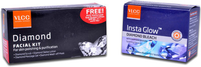 

VLCC Diamond Polishing Facial Kit & Insta Glow Diamond Bleach(Set of 2)