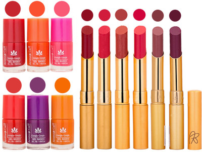 

Aroma Care Nail Polish Set and Rythm Lipstick Sets ( Modern Shades) 1803201732(Set of 12)