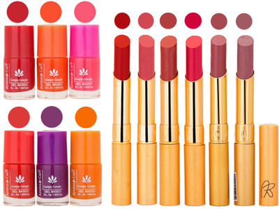 

Aroma Care Nail Polish Set and Rythm Lipstick Sets ( Modern Shades) 1803201771(Set of 12)