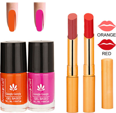 

Aroma Care Nail Polish RHYTHM Orange Lipstick Combo 120(Set of 4)