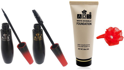 

ADS Waterproof Eyeliner / Mascara / White Invisible Foundation / Band(Set of 4)