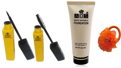 

ADS Waterproof Eyeliner / Mascara / White Invisible Foundation / Band(Set of 4)