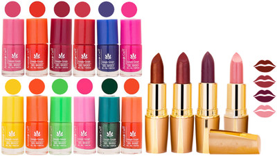 

Aroma Care Lot of 12-piece Surprise Nail Polish Set and Rythm Lipsticks Combo 73(Set of 16)