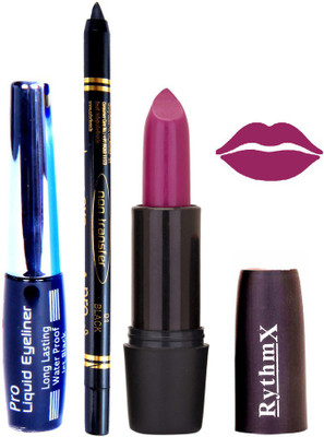 

Rythmx Purple Lipstick Eyeliner Kajal Combo Kit 78091(Set of 3)