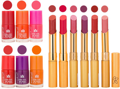 

Aroma Care Nail Polish Set and Rythm Lipstick Sets ( Modern Shades) 1803201853(Set of 12)