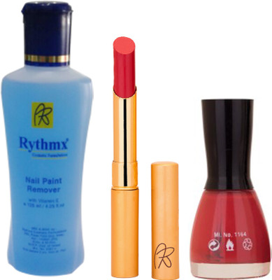 Rythmx RythmX Valentino Lipstick +Nail Polish Combo 2206201626(Set of 3)