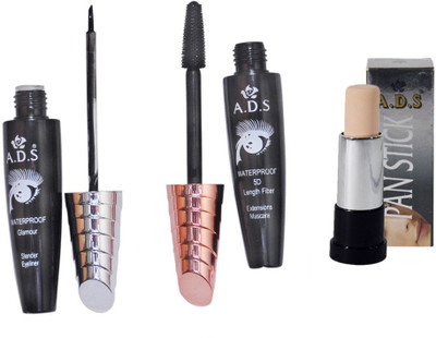 

ADS Waterproof Eyeliner / Mascara / Pan Stick Concealer(Set of 3)