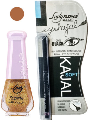 

Lady Fashion Nail Polish and Kajal Combo 2010201651(Set of 2)
