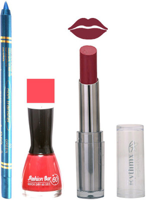 

Rythmx Lipstick , Nail Polish And Turquoise Blue Kajal Makeup Combo 1162(Set of 3)