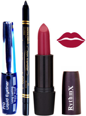 

Rythmx Loutos Mauve Mazanta Lipstick Eyeliner Kajal Combo Kit 78099(Set of 3)