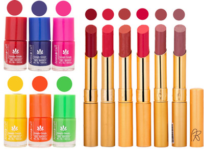 

Aroma Care Makeup Women Nail Polish and Exclusive Long Lasting Lipstick Set 35(Set of 12)
