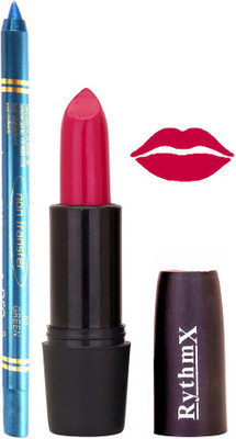 

Rythmx Bright Mazanta Lipstick And Pro Non Transfer Blue Kajal 2896(Set of 2)