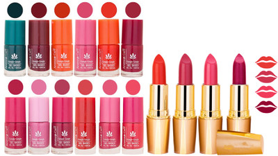 

Aroma Care All About Nail 12 Piece Color Nail Lacquer Combo Set + 4 Rythm Creamy Matte Lipstick Combo 174(Set of 16)
