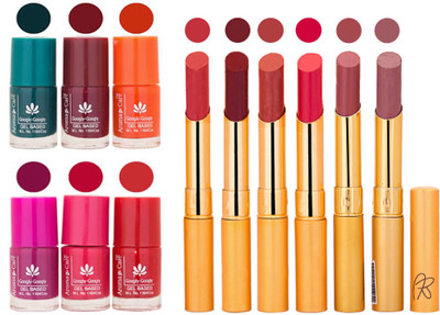 

Aroma Care Famous Combo of Nail Polish with Rythm Long Lasting Lipstick Sets 183201799(Set of 12)