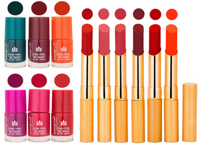 

Aroma Care Famous Combo of Nail Polish with Rythm Long Lasting Lipstick Sets 183201749(Set of 12)