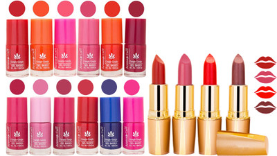 

Aroma Care All About Nail 12 Piece Color Nail Lacquer Combo Set + 4 Rythm Creamy Matte Lipstick Combo 68(Set of 16)