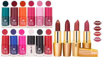 Aroma Care Lot of 12-piece Surprise Nail Polish Set and Rythm Lipsticks Combo 23(Set of 16)