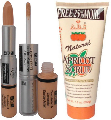 

ADS Foundation & Concealer Double Action with Scrub(Set of 3)