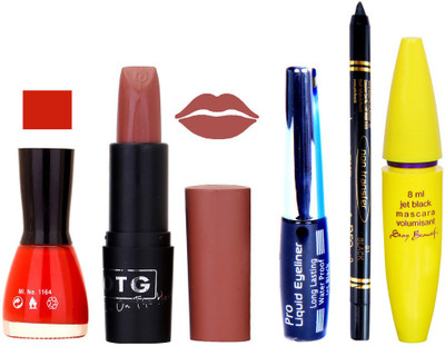 

Rythmx Lipstick, Nail Polish, Eyeliner,Black Kajal Makeup Combo Kit 1308(Set of 5)