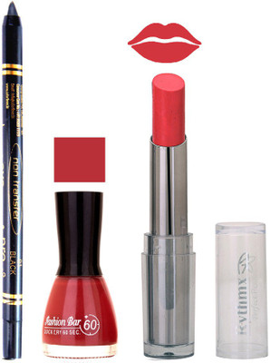 

Rythmx Lipstick , Nail Polish And Stay On Black Kajal Makeup Combo 1019(Set of 3)