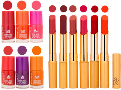 

Aroma Care Nail Polish Set and Rythm Lipstick Sets ( Modern Shades) 1803201795(Set of 12)