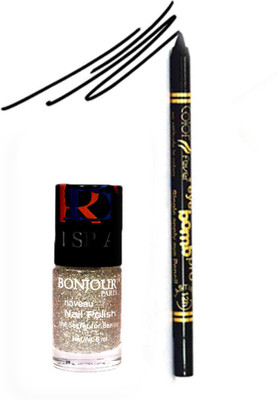 

Bonjour Paris Color Fever 912 Black Pro Kajal+Glitter Nail Polish(Set of 2)