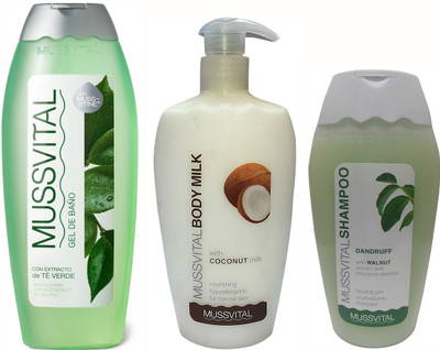 

Mussvital Green Tea Shower Gel & Coco Body Milk & Anti Dandruff Shampoo(Set of 3)