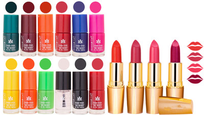 

Aroma Care All About Nail 12 Piece Color Nail Lacquer Combo Set + 4 Rythm Creamy Matte Lipstick Combo 176(Set of 16)