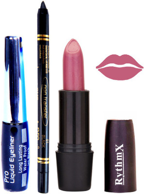 

Rythmx Shimmer Voilet Purple Lipstick Eyeliner Kajal Combo Kit 78093(Set of 3)