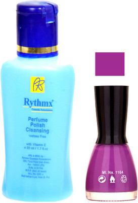 

Rythmx Purple Shades Nail Polish With Extra Strenth Polish remover 48062(Set of 2)