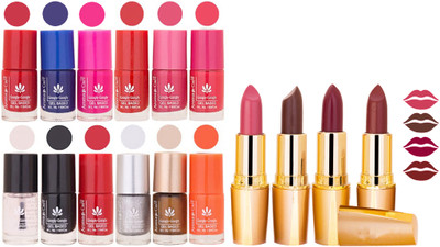 

Aroma Care All About Nail 12 Piece Color Nail Lacquer Combo Set + 4 Rythm Creamy Matte Lipstick Combo 112(Set of 16)