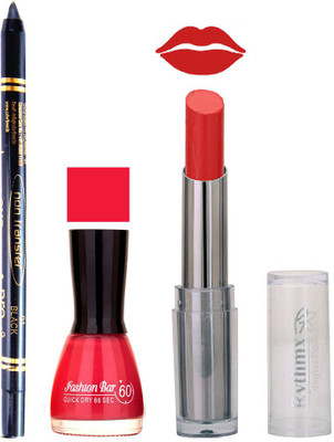 

Rythmx Lipstick , Nail Polish And Stay On Black Kajal Makeup Combo 1055(Set of 3)
