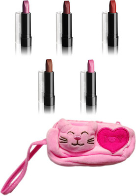 Oriflame Sweden Pure color lipstick 2.5g pack of 5 with carry pouch(Set of 5) available at flipkart for Rs.900
