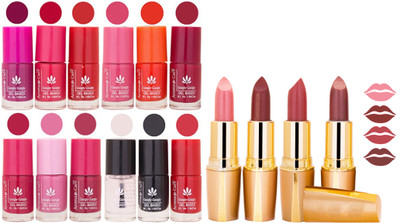 

Aroma Care Lot of 12-piece Surprise Nail Polish Set and Rythm Lipsticks Combo 124(Set of 16)