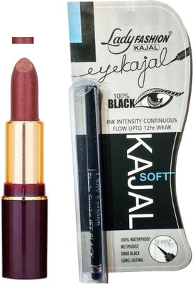 

Lady Fashion Lipstick And Kajal Combo(Set of 2)
