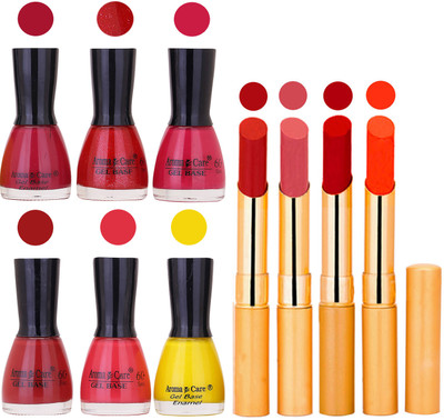 

Aroma Care Candi Bottle Nail Polish Combo with Rytm Popular Lipstick Combo Set-30(Set of 10)