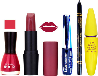

Rythmx Lipstick, Nail Polish, Eyeliner,Black Kajal Makeup Combo Kit 1335(Set of 5)