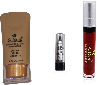 ADS Liquid Foundation / Sindoor / Kajal(Set of 3)