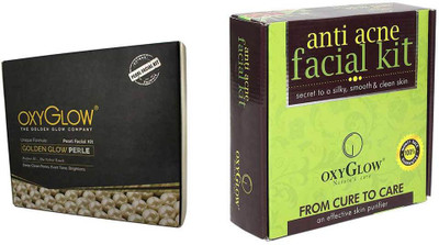 

Oxyglow Golden Glow Radiance Pearl Facial Kit & Anti Acne Facial Kit 155gm(Set of 2)