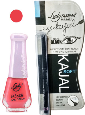 

Lady Fashion Nail Polish and Kajal Combo 2010201622(Set of 2)