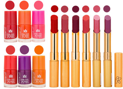 

Aroma Care Nail Polish Set and Rythm Lipstick Sets ( Modern Shades) 1803201813(Set of 12)