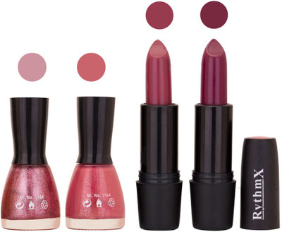 

Rythmx FB NAIL POLISHES BLACK LIPSTICKS IMPORTANT COMBO 38(Set of 4)