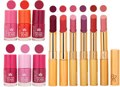 

Aroma Care Quick Dry Nail Polish and Rythm Lipstick Combo 1803202007(Set of 12)