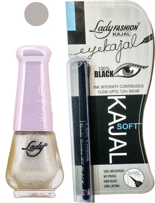 

Lady Fashion Nail Polish and Kajal Combo 2010201626(Set of 2)
