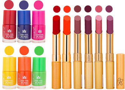

Aroma Care Makeup Women Nail Polish and Exclusive Long Lasting Lipstick Set 156(Set of 12)