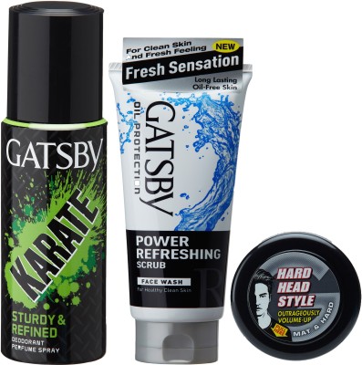 

Gatsby Karate Deodorant,Power Refreshing Scrub,Hard & Free Wax Pack Of 3(Set of 3)